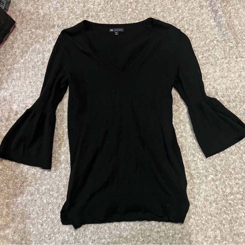 preppy black ruffle sweater